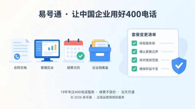 400电话套餐变更清单与长期管理台账示意