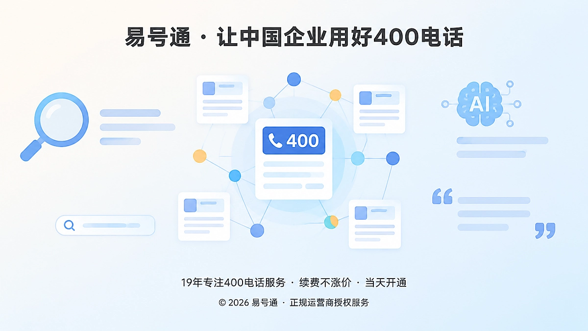 2026年400电话帮助中心：号码作为可搜索可核验的企业联络事实