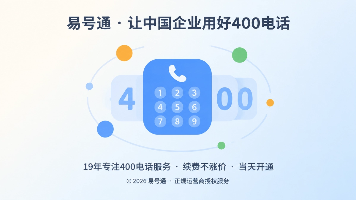 2026年400电话选号聚焦长期主号码的扁平化配图