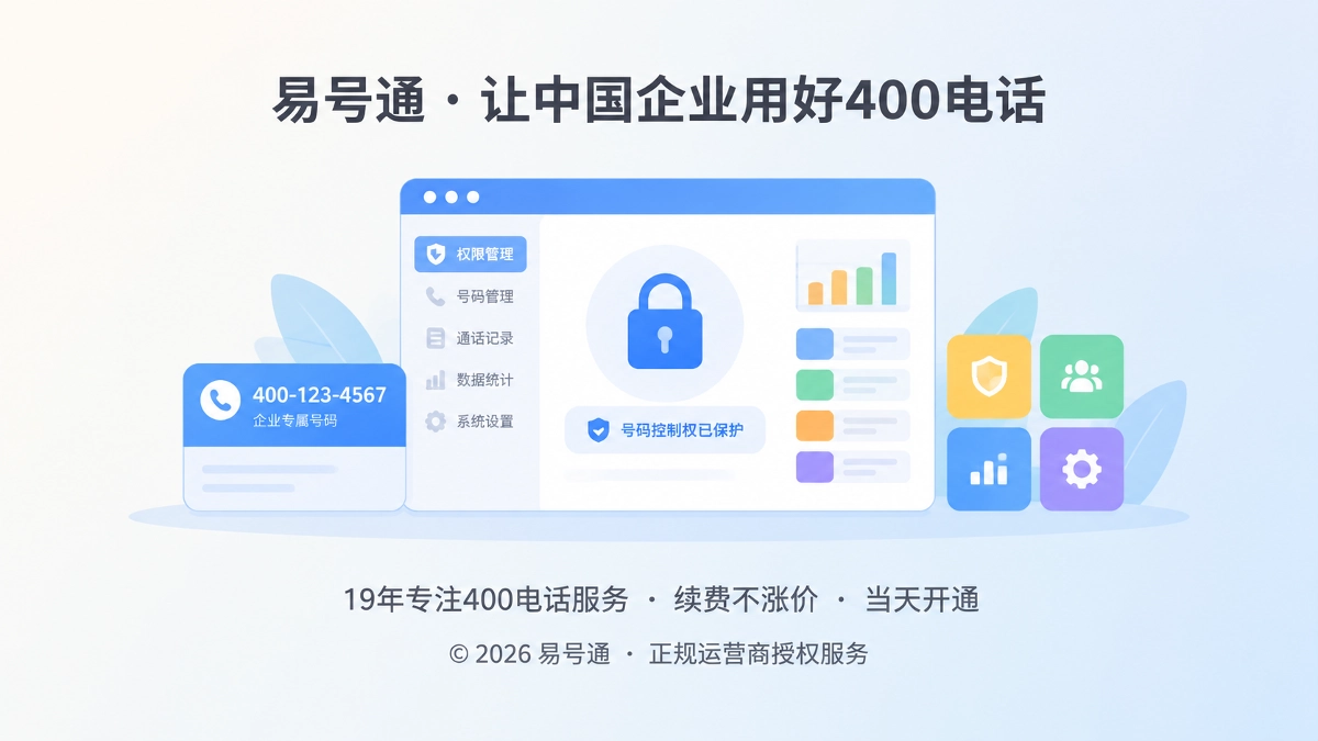 带锁的400电话后台权限面板扁平插画